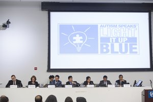 A panel discussion entitled, “Addressing the socioeconomic needs of individuals, families, and societies affected by autism spectrum disorders and other developmental disorders,” is held at United Nations Headquarters today for World Autism Awareness Day.