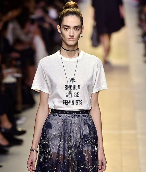 Top look: Dior's T-shirts quoted author Chimamanda Ngozi Adichie.