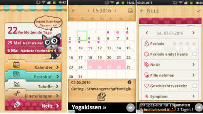 Screenshots aus der App Menstruationskalender von Simple Design Ltd.