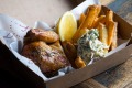 Chicken and hand-cut chips at Pickett's Deli & Rotisserie.