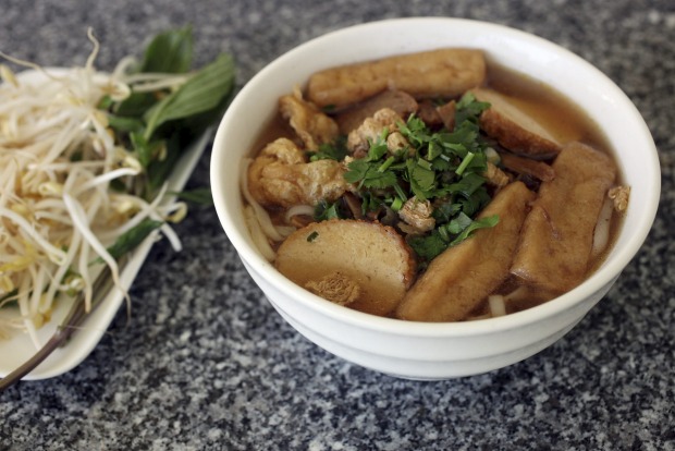 Even Buddhist monks dig Loving Hut, a set of vegan-friendly restaurants located in western Sydney. Pictured is the faux pho.