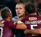 Show some respect: David Klemmer gets to know the Queenslanders during Origin II.