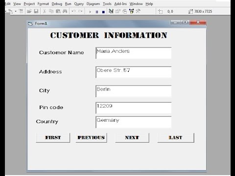 Simple Visual Basic Database  Application using Data Control -Tutorial for beginners