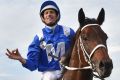 Ready to ride: Hugh Bowman on Winx.