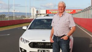 Dick Johnson with the 2016 Ford Falcon Sprint.