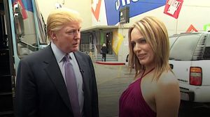 A clip from the 2005 video of Donald Trump on the set of <i>Days of Our Lives</i> which emerged on Friday, with Arienne ...