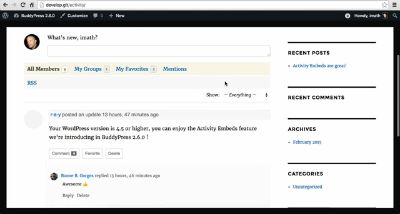 BuddyPress 2.6 - Introducing BuddyPress Activity Embeds