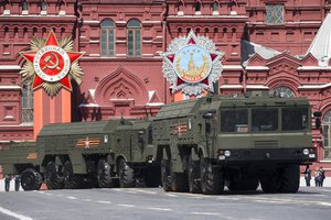 Iskander missile launchers are driven during the Victory Parade marking the 70th anniversary of the defeat of the Nazis in World War II, in Red Square in Moscow