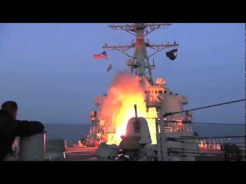 U.S. Navy Destroyer launches Tomahawk cruise missiles