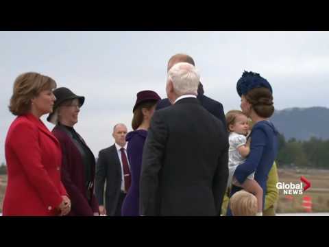 Prince William and Kate along with Prince George and Princess Charlotte arrive in Victoria