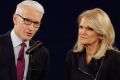 In the ring: The moderators of the second presidential debate, Anderson Cooper of CNN, and Martha Raddatz of ABC News.