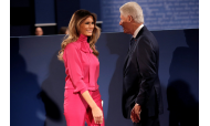 Former US President Bill Clinton and Melania Trump greet each other before the second debate between Donald Trump and Hillary Clinton, in St. Louis, Missouri. Photo: Reuters/ Mike Segar