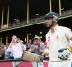 Phillip Hughes walks out to bat in a Test  at the SCG in 2010. 