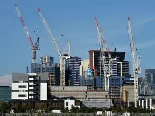 Cranes. With High Rise Apartments