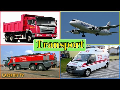 Transport Sounds - learn AIR WATER STREET SPACE Transport - Fire truck Police Car Ambulance