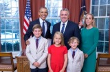 Melissa Babbage, her kids and a couple of blokes in Washington. Her professional network has just expanded again...