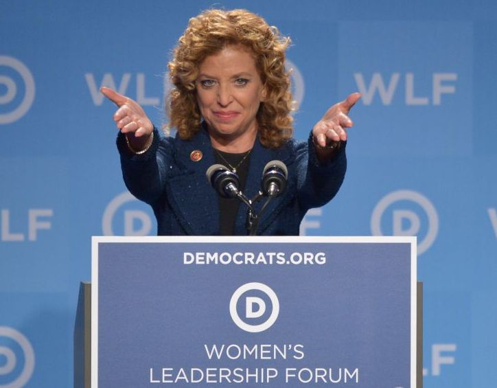 Democratic National Committee (DNC) Chair, Representative Debbie Wasserman Schultz, Democrat of Florida, speaks at the DNC's Leadership Forum Issues Conference in Washington, DC, on September 19, 2014. AFP PHOTO/Mandel NGAN (Photo credit should read MANDEL NGAN/AFP/Getty Images)