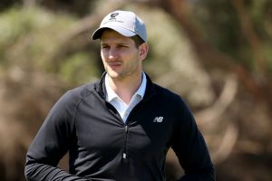 Hawthorn's Luke Breust at a World Cup of Golf day on Tuesday.