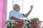 The Prime Minister, Shri Narendra Modi addressing a public meeting, at Gajwel, Medak District, in Telangana on August 07, 2016.