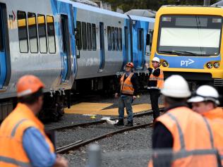 Vandals have broken into a train and derailed it causing alot of damage in Hurstbridge. Picture: Nicole Garmston