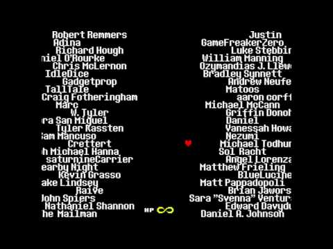 Undertale Pacifist Mode - Credits (Avoid all backers)