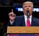 Sound and fury. Donald Trump speaking to the faithful in Wilkes-Barre, Pennsylvania.