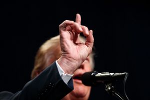 Republican presidential candidate Donald Trump speaks during a campaign rally in Reno, US.