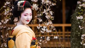 Tradition and modernity: A Geisha in Gion, Kyoto
