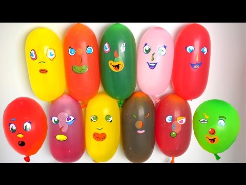 50 Water Balloons Compilation | 16 Minutes Learn Colours Wet Balloon Songs Collection