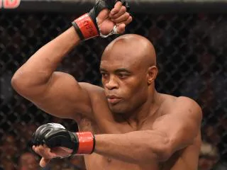 LAS VEGAS, NV - JANUARY 31: Anderson Silva of Brazil battles Nick Diaz (not pictured) in their middleweight bout during the UFC 183 event at the MGM Grand Garden Arena on January 31, 2015 in Las Vegas, Nevada. (Photo by Josh Hedges/Zuffa LLC/Zuffa LLC via Getty Images)