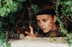 Bosnian Defender Pointing Rifle October 1, 1992 Sarajevo, Bosnia and Herzegovina