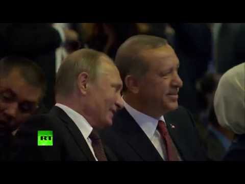 Putin, Erdogan chat during Russian president's first trip to Turkey since Su-24 downing