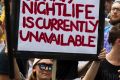 Thousands of demonstrators protest Mike Baird's lock out laws in Sydney. 9th October 2016 Photo: Janie Barrett