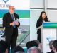 Tianqi Lithium Australia general manager Phil Thick and Tianqi Lithium Corporation CEO Vivian Wu at the groundbreaking ...