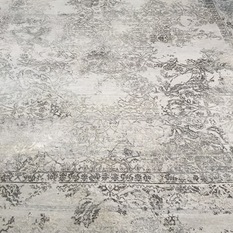 Wool & Silk Embossed Grey Rug - MOD3020 - Floor Rugs