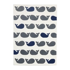 Eidum Navy Blue & Grey Whale Kids Rug - Kids Rugs