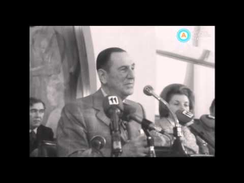 Perón habla desde la CGT sobre las internas en el peronismo y la tercera posición, 1974