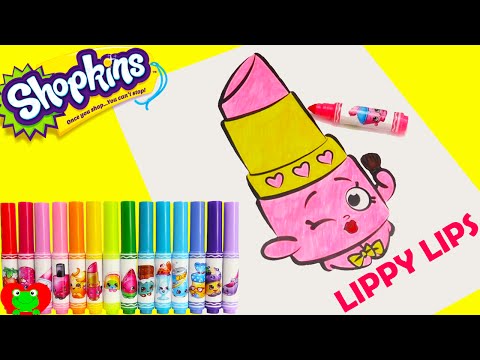 Shopkins Crayola Markers and Lippy Lips Coloring Page Toy Genie