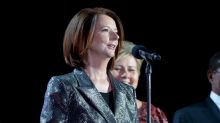 Former Prime Minister of Australia Julia Gillard, former Tanzania President Jakaya Kikwete, and Prime Minister of Norway ...