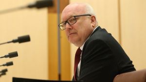 Attorney-General George Brandis at the committee hearing.