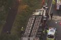 The cattle truck rolled over on the Warrego Highway.