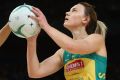  Natalie Medhurst of the Diamonds prepares to shoot at goal during game 1 of the Constellation Cup International Test ...