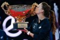 Trophy moment: World number three Agnieszka Radwanska celebrates her win.