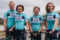 The CBR women's cycling team (left-right) Alice Wallett, Em Viotto, Ayla Rudgley, Belinda Chamberlain, Rebecca Stephens ...