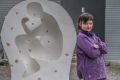 Canberra sculptor Hanna Hoyne, whose work is being featured in Sculpture by the Sea at Bondi this year, working on her ...