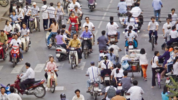 Bustling street ... a scooter tour as an exhilarating way to explore the city.