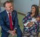 Chief Minister Andrew Barr campaigned at the Canberra Hospital campus on election day eve. He met newborn Rhianna Khanna ...