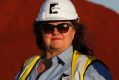 Billionaire Gina Rinehart during a tour of Hancock Prospecting's Roy Hill Mine operations.