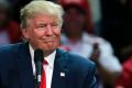 Republican presidential candidate Donald Trump pauses as he speaks at a campaign rally on Monday.