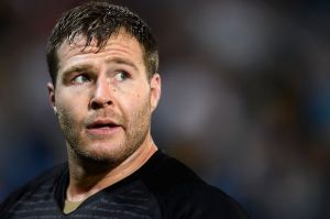 GOLD COAST, AUSTRALIA - AUGUST 27: Trent Merrin of the Panthers looks on during the round 25 NRL match between the Gold ...